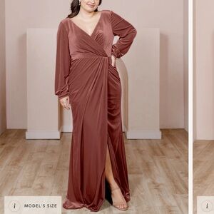 Revelry Vera Velvet Dress | Dusty Rose